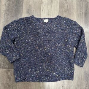 Lou & Grey Blue Crew Neck Sweater with Speckled Design